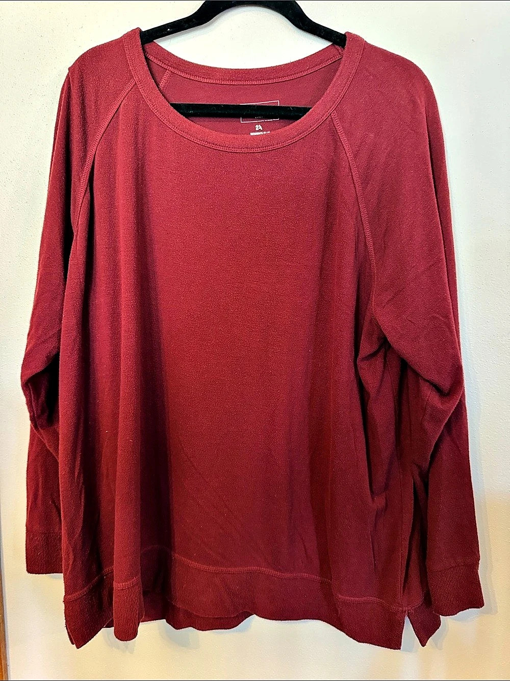 Sonoma Maroon Raglan Long Sleeve Top